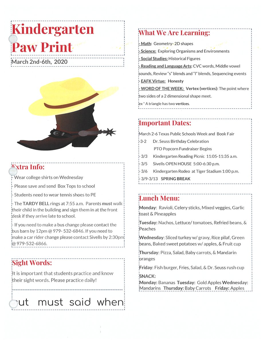 SivellsElem's tweet photo. Sivells Paw Prints for the week of March 2nd - 6th. #pawprints #sivellssuccess #sivellsrocks #sivellsrules #wearewharton https://t.co/QLWYogUV1E