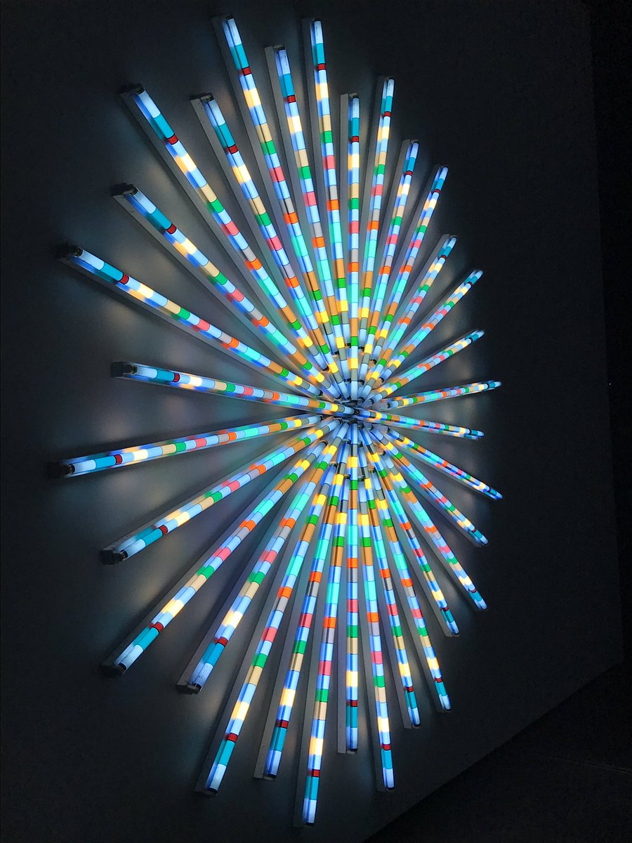patyale's tweet photo. Most struck really by Spencer Finch’s v striking light installation depiction of The Shield of #Achilles, inspired by artist’s thought that dawn light in #Troad was only thing unchanged over time. https://t.co/CmtPGeVvZU