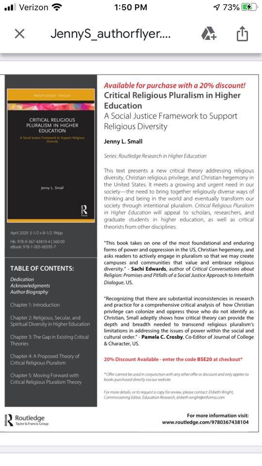 Ok #ACPA20, where are my printing facilities at? My publisher just provided me with a flier for my book, with a 20% discount. Thank you <a href="/RoutledgeEd/">Routledge Education Books</a> and <a href="/Elsbeth_YW/">Elsbeth Wright</a>! The website should be going live tomorrow. Use code BSE20 for the discount.