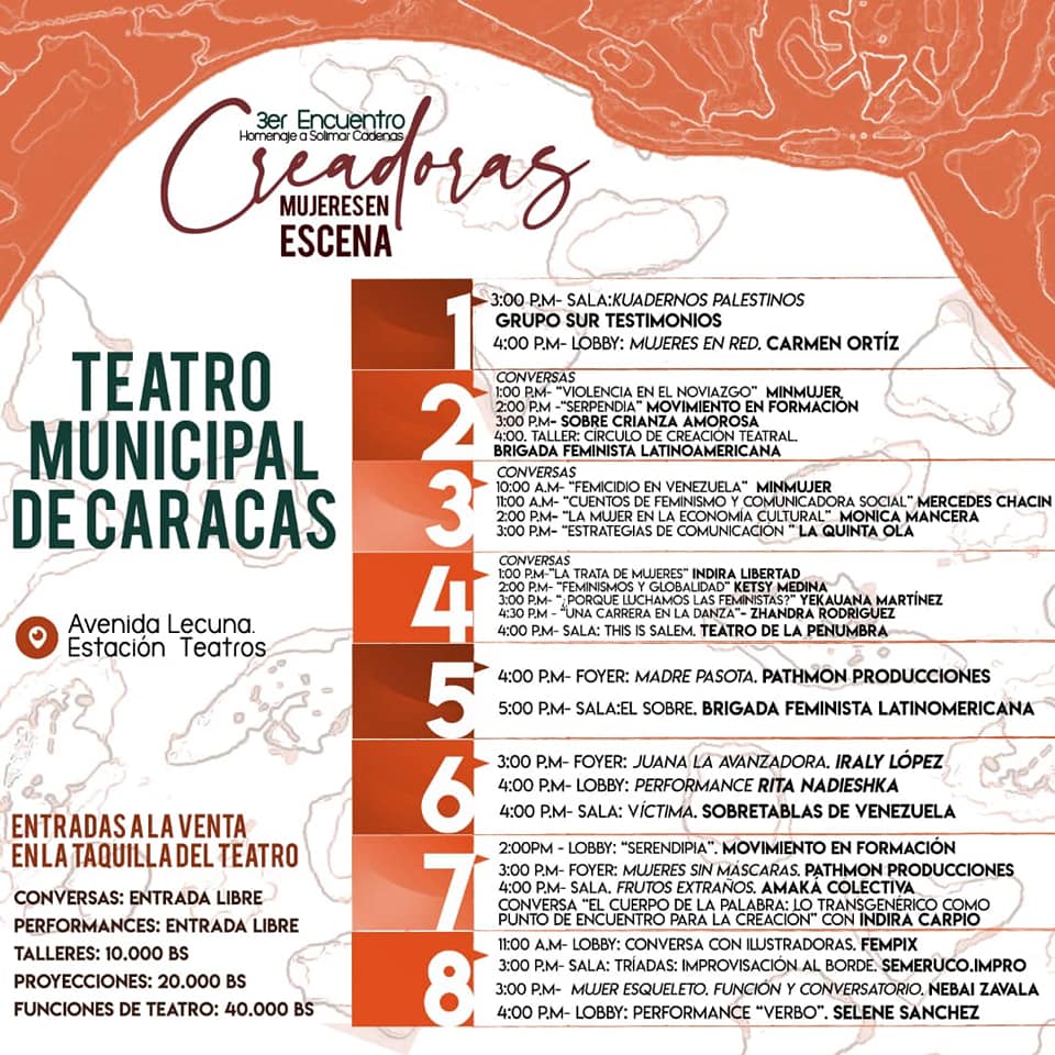 AcaCaracas's tweet photo. #AcáCaracas Desde hoy y durante toda la semana del 2 al 8 #marzo nuestra Caracas celebra la feminidad con el 3er ENCUENTRO CREADORAS: MUJERES EN ESCENA. Teatro, música, danza, circo, cine, talleres y conversatorios en el Centro y sus adyacencias. #ViveCCS #MesDeLaMujer https://t.co/Vyia1iNEMn