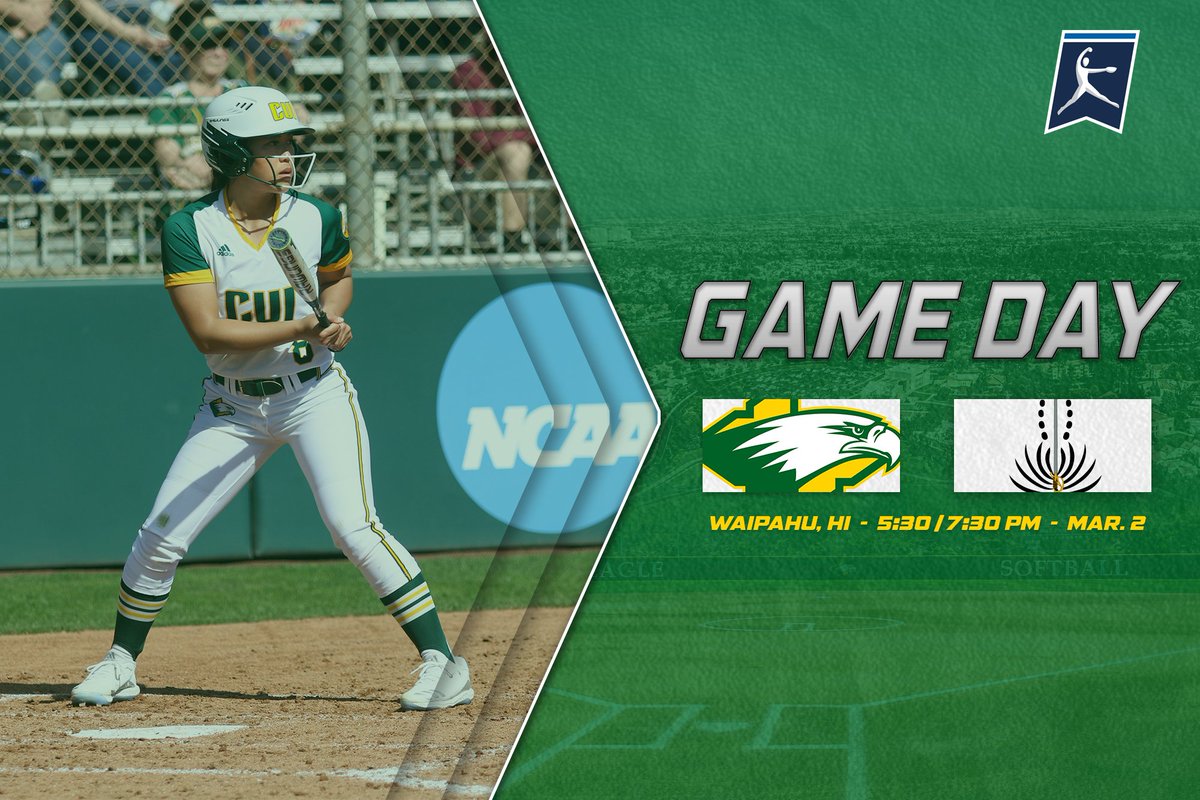 cuigoldeneagles's tweet photo. SB | 🚨**Time changes** 🚨
Weather permitting, No. 10 @cuisoftball & Chaminade aim to play a tripleheader today! 🦅
🆚: @GoSwords
⌚: 12:30 & 2:30 (Sand Island Field & 7:30 PT (CORP)
🔊: https://t.co/9a6ynZZqee
📊: https://t.co/h2ZM5SeZsb
#LetItFly | #CUISoftball | #PacWestSB https://t.co/wxRZM2s7oA