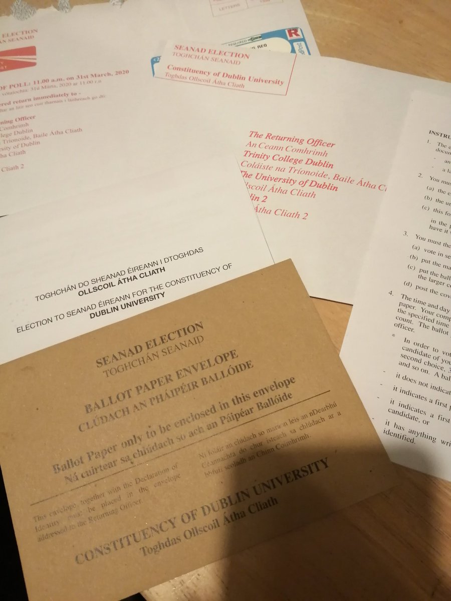 CarolineMcTweet's tweet photo. Forgot that I did actually register to vote years ago and now I have a vote for the Trinity Panel #Seanad2020 #SE2020 #TrinityPanel Delighted 😃 https://t.co/KxVSkbZYoS