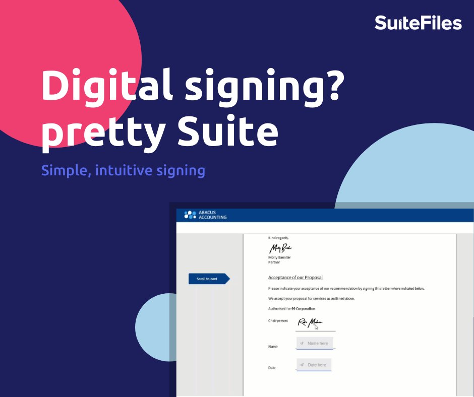 SuiteFiles's tweet photo. Digital Signing? Yeah that's our most asked about feature. We love it and we think you will too. Click the link below to read all about it...

https://t.co/iZFod6dpED https://t.co/U4wEia62fn