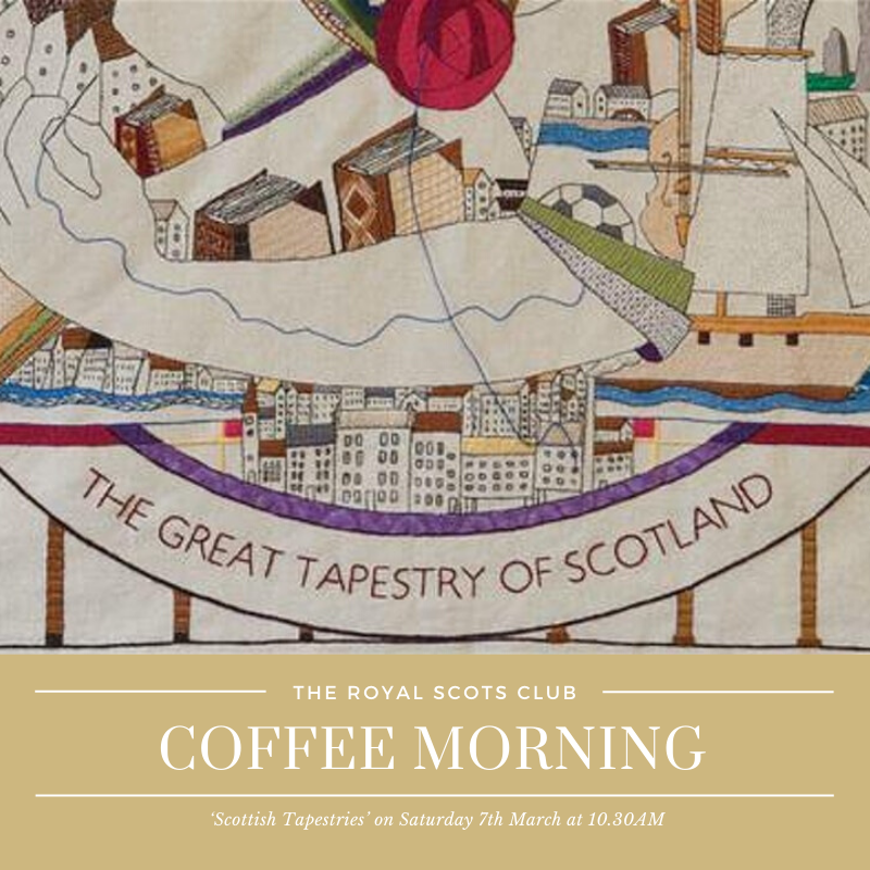 RoyalScotsClub's tweet photo. It's your last chance to sign up for your free place at our Coffee Morning tomorrow! ☕️

Join us from 10.30AM for Scottish Tapestries with Andrew Crummy. 

Register your place below:
https://t.co/lfBEGsaI7E

#coffeemorning #edinburgh #royalscotsclub https://t.co/1oNy2Smxjt