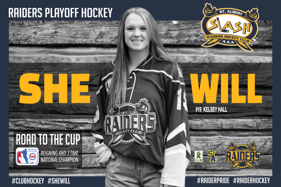 staraidersclub's tweet photo. Cheer on the Raiders Slash, 3 time Esso Cup champions, as they start the playoff push back to the National Championship. The @stalbert_slash have the She Will to win it again. Who will step up? #9 Kelsey Hall
#CLUBHOCKEY #SHEWILL #RAIDERPRIDE #RAIDERHOCKEY https://t.co/uGgnTKtqVr