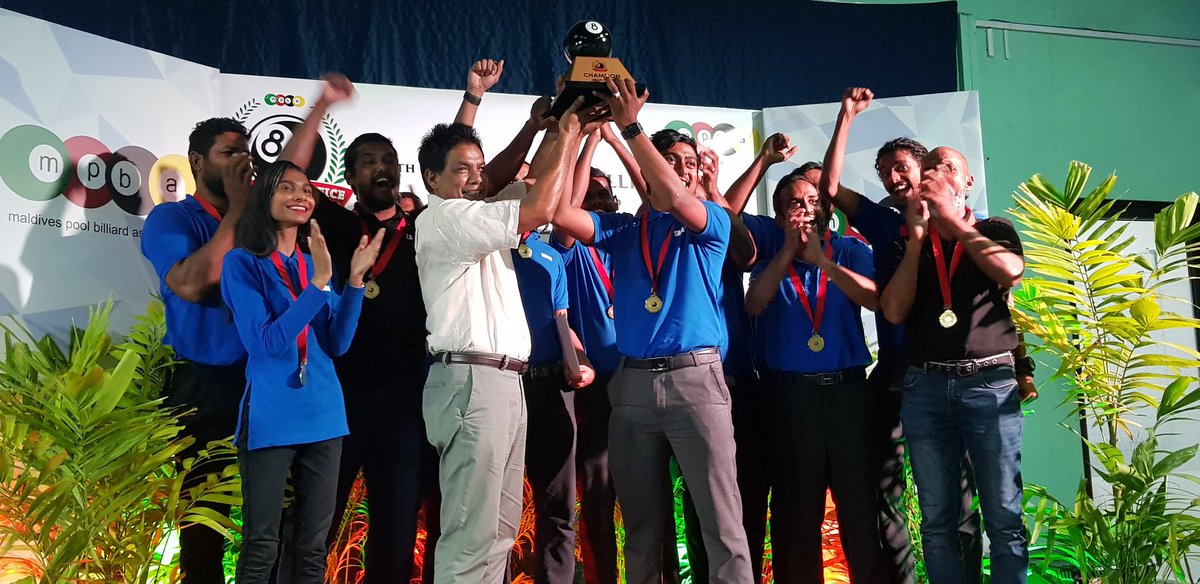 MACLmedia's tweet photo. Congratulations MACL billiard team, the champions of the 8th Inter Office Billiard Championship 2020. Our team played exceptionally well against MPL at the final match &amp; we are extremely proud of our team.
A big shout out to all our supporters &amp; a big thank U for @maldivespool https://t.co/nQgtRqHH6D