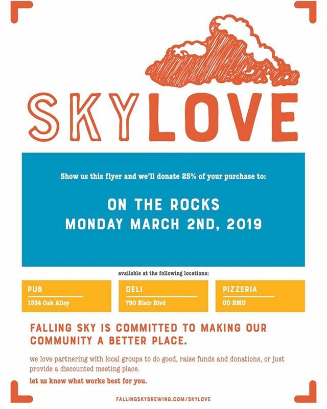Kick off the week by grabbing a slice of pizza at Falling Sky at ANY one of the locations today!! Just show the cashier this flyer and 25% of your purchase will help us fund things such as future shows and our upcoming album!