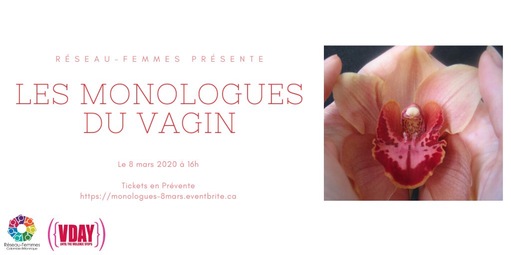 Les Monologues du Vagin reviennent à Vancouver pour la journée internationale des droits des femmes!
Prenez vite vos tickets: monologues-8mars.eventbrite.ca
En partenariat avec <a href="/LaBoussole/">La Boussole</a> @CJFCB 
#8mars #femmes #droitsdesfemmes #monologuesduvagin #journéeinternationale