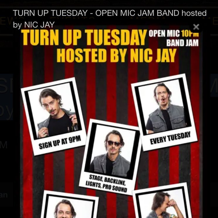 Tonight Tuesday Fat Tuesday
9PM - 1AM/21+/no cover

TURN UP TUESDAY - OPEN MIC JAM BAND
hosted by NIC JAY

FREE SHOW - CHAMPAGNE TOAST AT MIDNIGHT
AT GOOSETOWN TAVERN