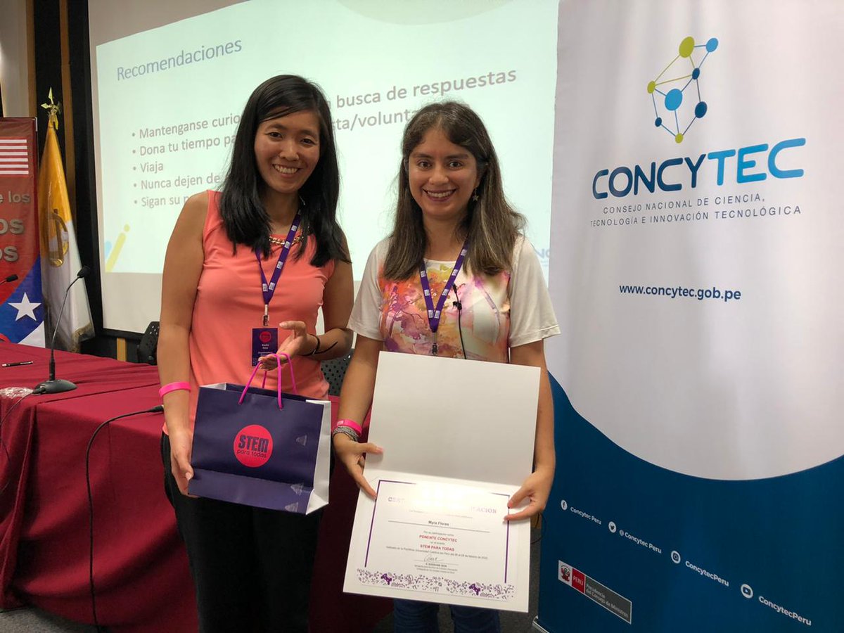 ConcytecPeru's tweet photo. 👩‍🔬Myra Flores, especialista del programa de popularización de la ciencia de Concytec, ofreció una charla en el marco del programa #StemParaTodas, donde compartió sus experiencias de éxito como mujer en el campo de STEM

Conoce "Stem para todas"  ▶️ https://t.co/aJNH3T0hgs https://t.co/PLLgdZwZWq