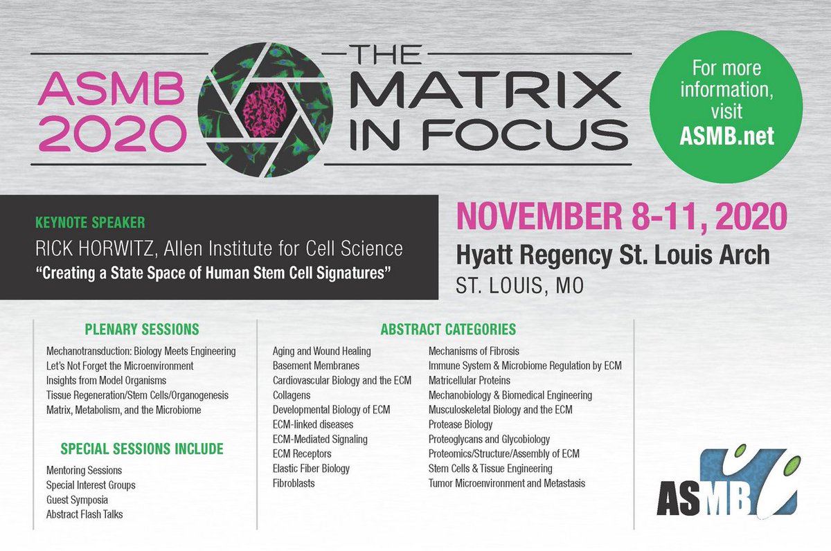 amsocmatbio's tweet photo. 📢Did you know that the Alport Syndrome Foundation generously sponsors 🏅our @amsocmatbio Biennial Meeting #ASMB2020? 🙏Funds provided by @AlportSyndFndn will support invited speakers, poster sessions & a trainee travel award!
#RareDisease #AlportAwareness #ECMatrixIsEverywhere https://t.co/NjxTguF0UO