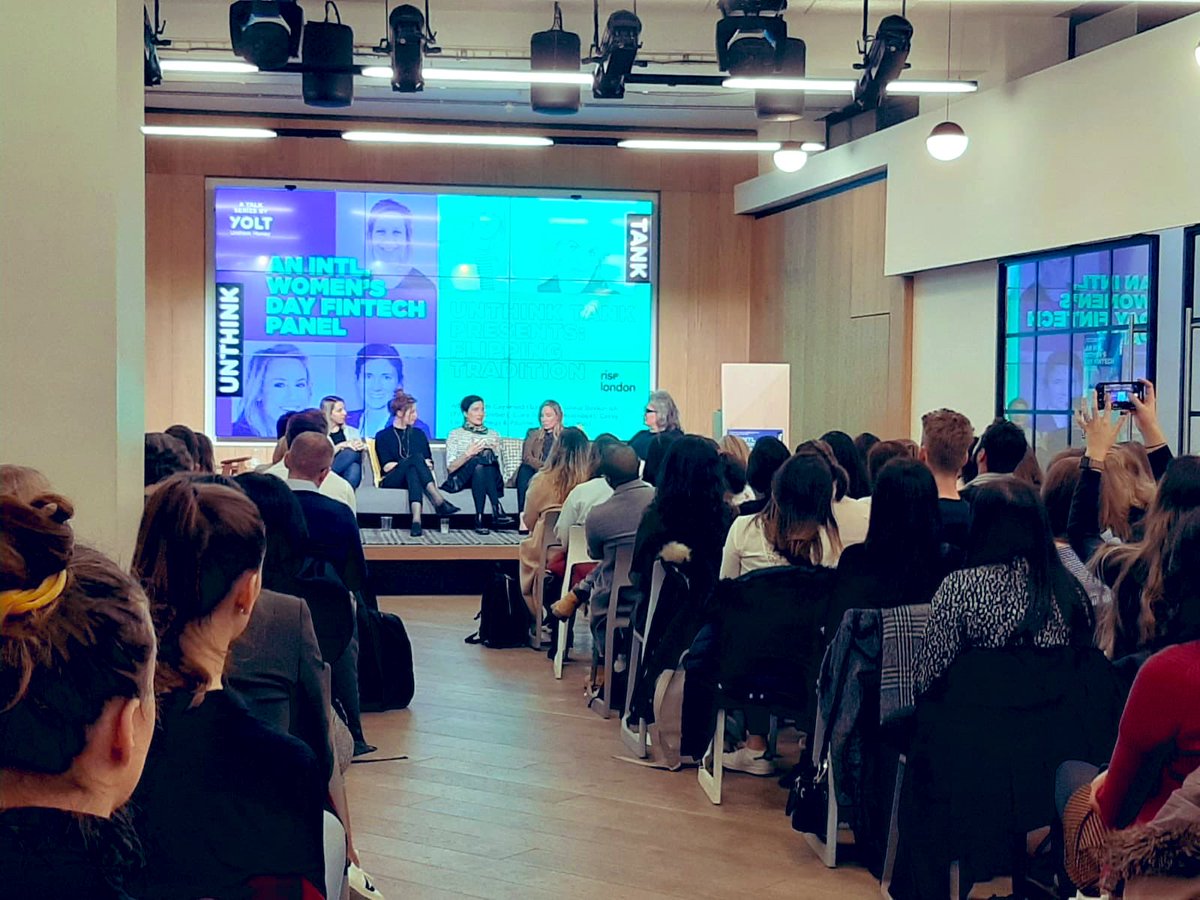 MeganCaywood's tweet photo. Enjoyed speaking at #UnthinkTank @ThinkRiseLDN for a special #IWD2020 event - had the good fortune of speaking alongside the brilliant @paulinevbrakel (@getyolt), @GhelaBoskovich, Clare Reilly (@pensionbee) and Casey Lord (@thenutmegteam).
Exciting times in #fintech ahead 😄🙌 https://t.co/4ypdWnrnFH