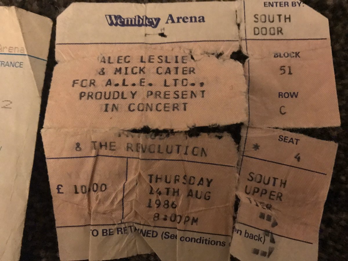 I went to see Prince at Wembley Arena on Thursday 14 August 1986 on the final night of the Parade Tour in the UK. Another friend, Anastasia (Anna Stesia, you couldn’t make this shit up) accompanied me.Let me remind you we are talking about Parade here & not Lovesexy 