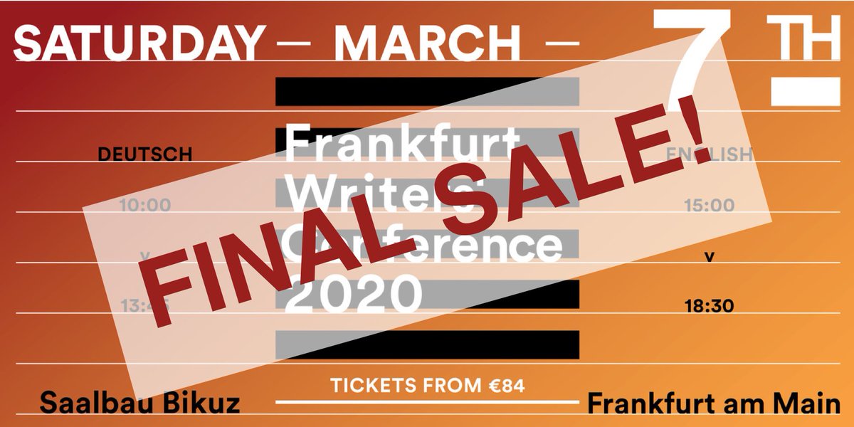 FFMWriters's tweet photo. The early bird gets the worm but what does the late bird get? How about €15 off your ticket by using promo code LATEISGREAT. #FWC2020 #Frankfurt #Autorenleben #writerslife #MondayMorning 

https://t.co/LaH1fl3lxb https://t.co/4qyVkHytWV