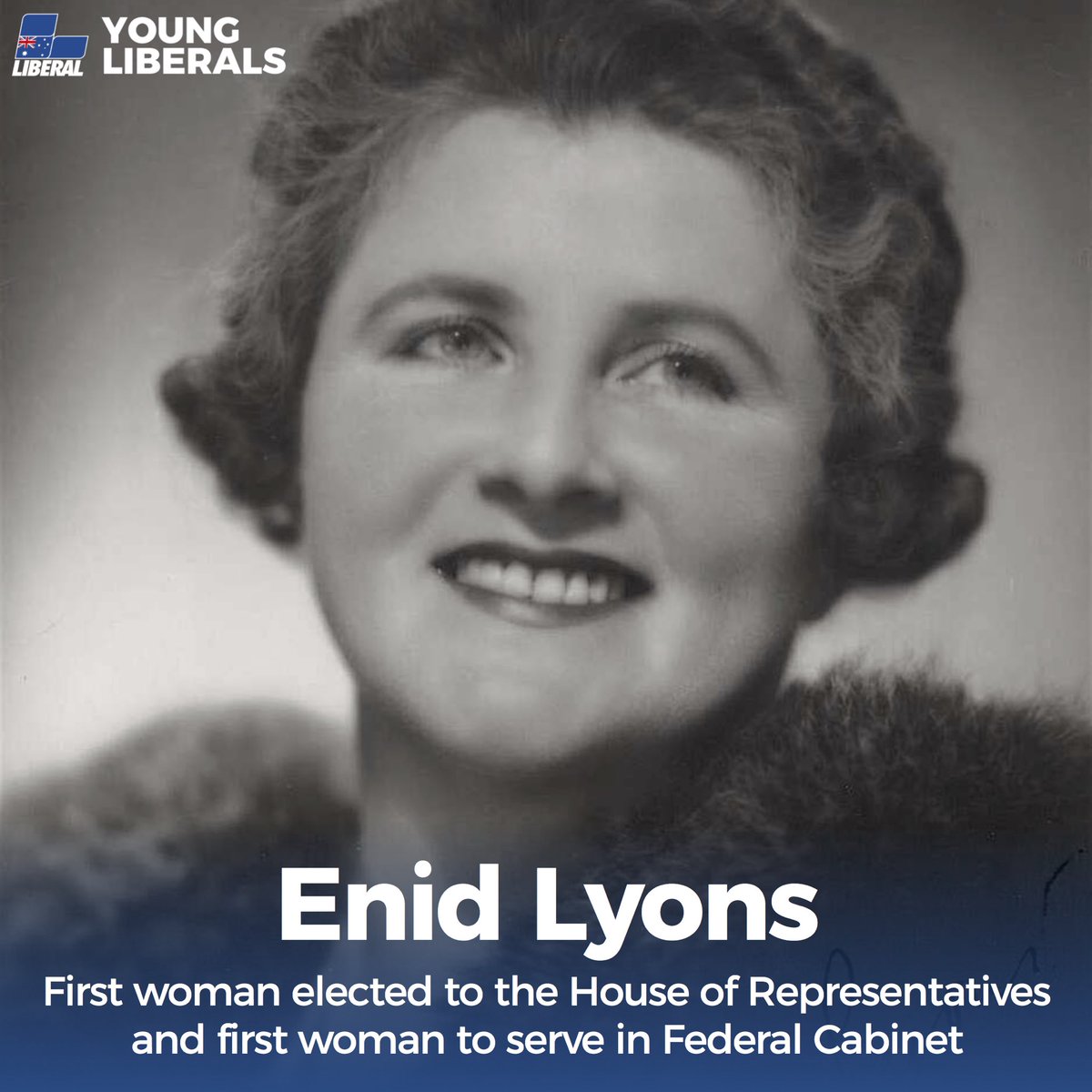 YoungLibs's tweet photo. In the lead up to #InternationalWomensDay, we’re reflecting on the successes of Liberal women. Today we pay tribute to Dame Enid Muriel Lyons AD, GBE. https://t.co/8Rsf92fYbV