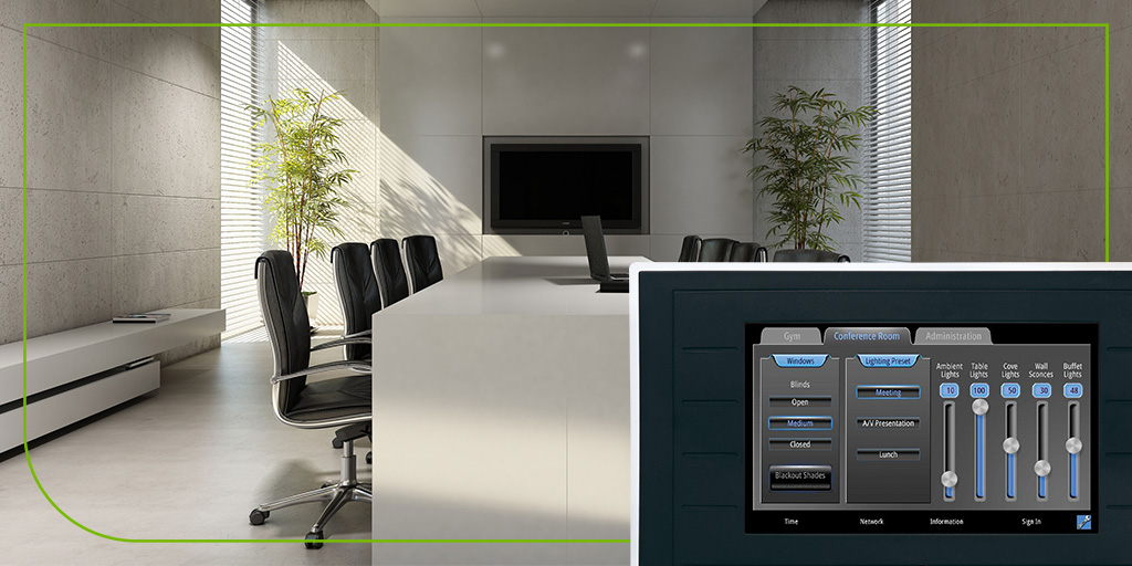 Leviton's tweet photo. Sapphireโข puts room control and customization at your fingertips! Manage everything from the sleek touchscreen including color tuning, AV, scheduling and more! Discover Sapphire at: https://t.co/WdxTdNqvPO #sapphire #lightingandcontrols https://t.co/qlO2QyfSGZ
