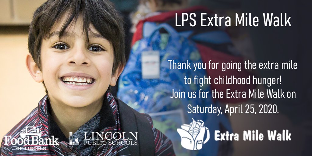 Food Bank of Lincoln (@foodbanklincoln) on Twitter photo Over 19,000 <a href="/LPSorg/">Lincoln Public Schools</a> students (47.3% of all K-12 students) qualify for Free and Reduced Lunches. The Extra Mile Walk supports BackPack Programs, School Food Markets and Food Pantries so they have food to eat with their families on the weekends. lincolnfoodbank.org/extramile/dona… Over 19,000 <a href="/LPSorg/">Lincoln Public Schools</a> students (47.3% of all K-12 students) qualify for Free and Reduced Lunches. The Extra Mile Walk supports BackPack Programs, School Food Markets and Food Pantries so they have food to eat with their families on the weekends. lincolnfoodbank.org/extramile/dona…