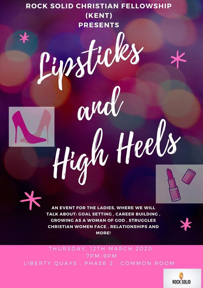 RockSolid_Kent's tweet photo. Two separate events. One day.🤯 12.03.2020🌸💪🏾⚡️See you there🙌🏽
#rocksolidkent #guysevent #manredefined #freedom #mentalhealth #ladiesevent #lipstick💄 #highheels #womenempowerment #womenofGod #faith #universitiesatmedway #liberty https://t.co/o7xSw4Sfcf