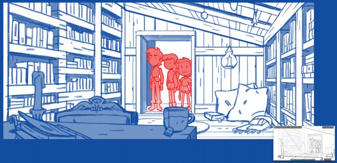 Library episode!! I didn't work much on this one (most of the library was handled by the incomparable @intindra and @SteSug)! I mostly did some fill and roughs here. I was busy working onnnnnn 
