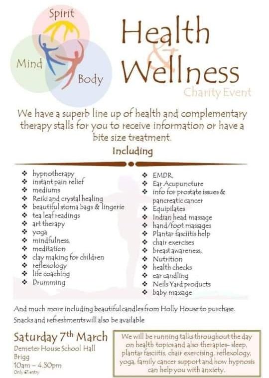 On Sat there is a Health&amp;Mind Body Spirit event in Brigg, raising money for #AaronsBattle along with 2 other worthwhile causes.

This will be the biggest yet&amp;there really is something for everyone.

Sat 7th March
Demeter House School Hall, #Brigg
10am-4:30pm
Only £1 entry
🌻🌻🌻