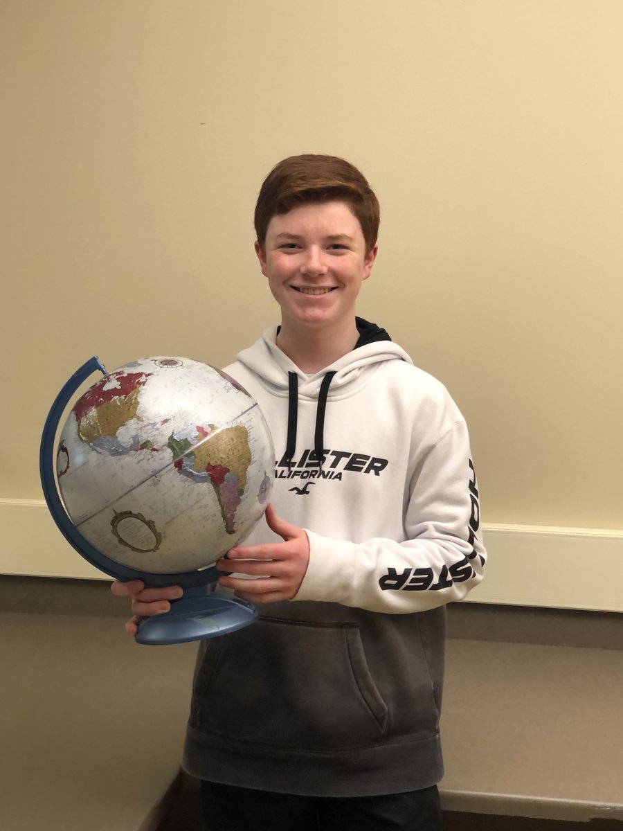 7th grader Finn Henderson won the Gorham Middle School Geography Bee, and has qualified for the state championship later this month at UMF. Way to go Finn!