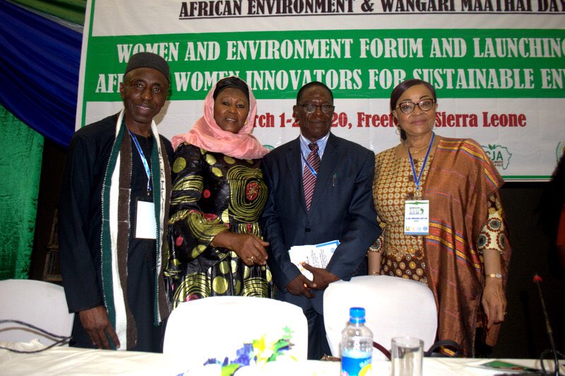 JosefaSacko's tweet photo. Today in Sierra Leone, I was honored to be part of the commemoration of the #AfricaEnvironment &amp; #WangariMaathai Day &amp; the official launch of African Women Innovators of Sustainable Environment #AWISE https://t.co/PHVdlsjJbj