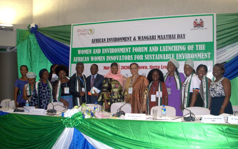JosefaSacko's tweet photo. Today in Sierra Leone, I was honored to be part of the commemoration of the #AfricaEnvironment &amp; #WangariMaathai Day &amp; the official launch of African Women Innovators of Sustainable Environment #AWISE https://t.co/PHVdlsjJbj