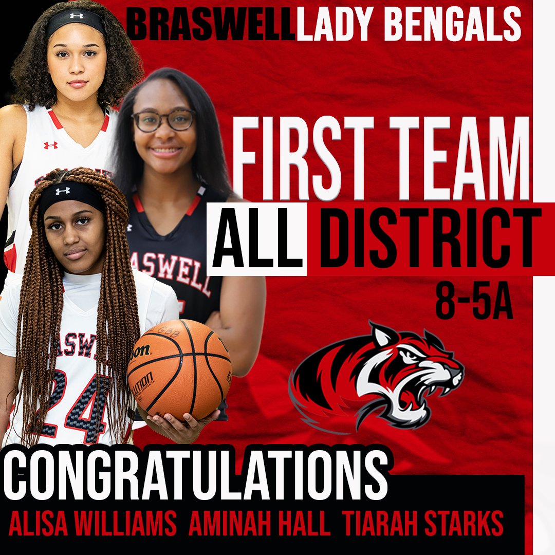 braswell_gbball's tweet photo. Congrats to our very own @Cheyenneisback_  @alisawilliams_  and @TiarahShanea for making 8-5A First Team All-District!

#BengalUp❤🖤 https://t.co/zWNmTWFNK4