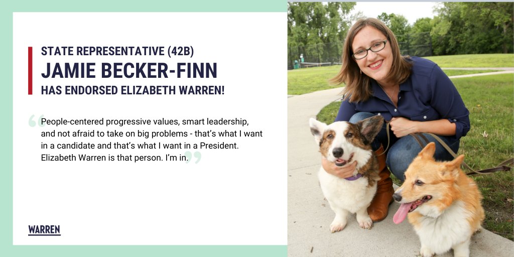 persistMN's tweet photo. "People-centered progressive values, smart leadership, and not afraid to take on big problemsβthat's what I want in a President. Elizabeth Warren is that person. I'm in." βΒ @jbeckerfinn, Minnesota State Representative (42B)
#MNforWarren
#ChooseWarren
#WarrenWins https://t.co/lWA88dSfO9