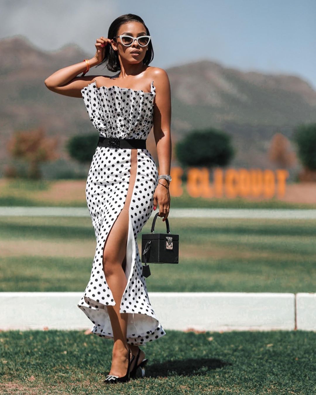 Style Ebony on X: Kefilwe Mabote on Instagram: “A luxurious weekend of fun,  sunshine, amazing company and lots of champagne courtesy of the  @veuveclicquot polo series looked something…”    / X
