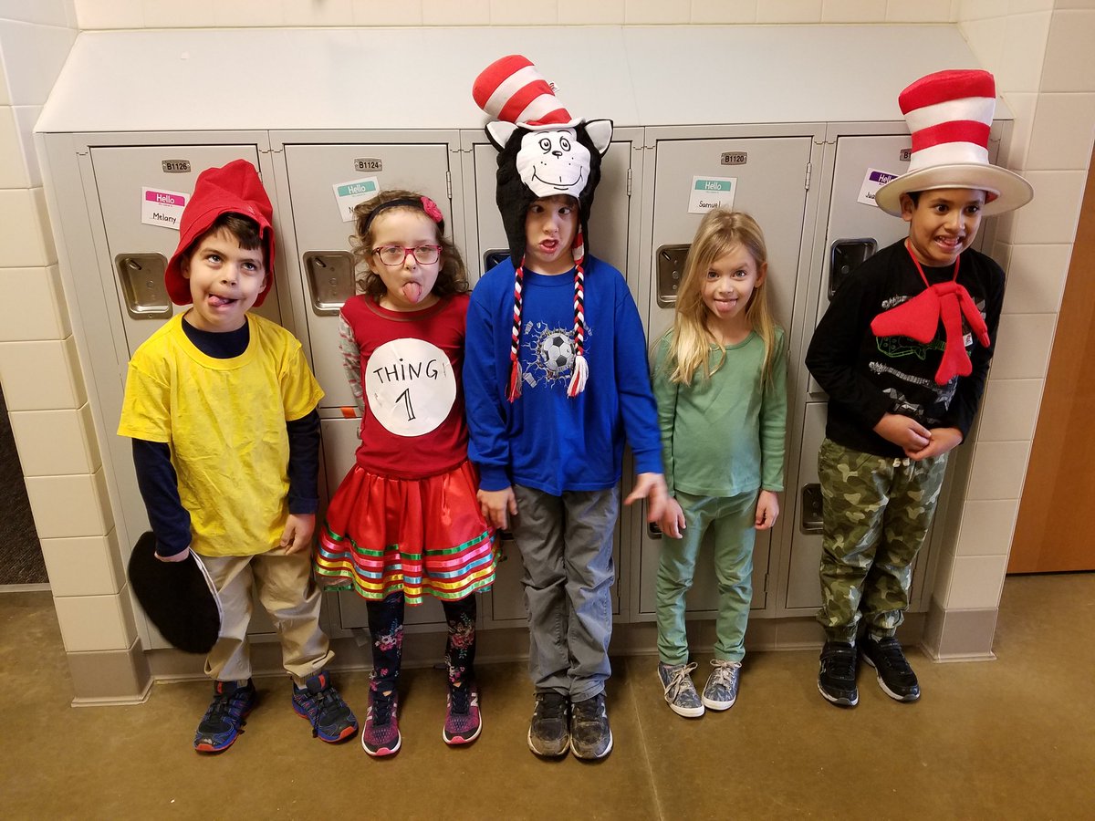 FCPSAulthouse's tweet photo. We love to be silly like Dr. Seuss. #NFESFalcons #ReadAcrossAmericaDay https://t.co/mZgXoIJmvz