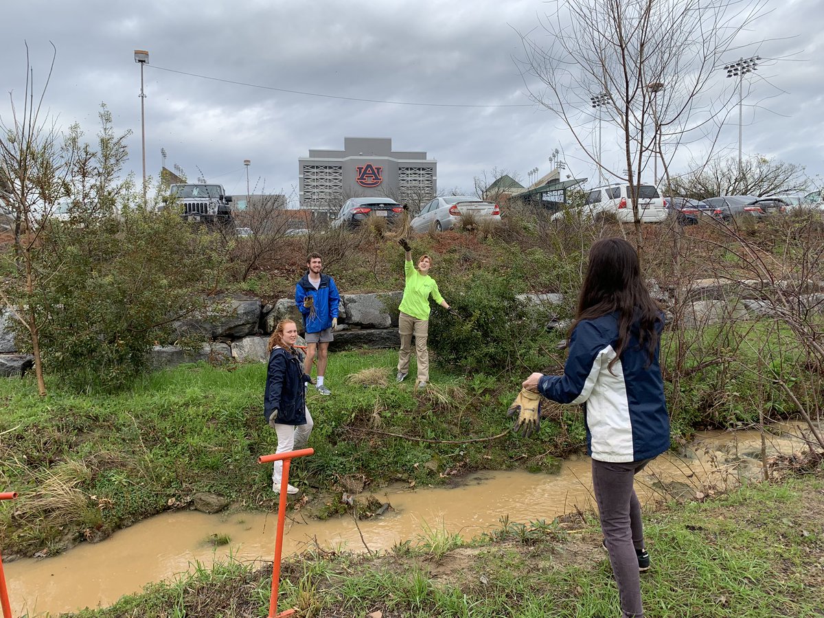brantef's tweet photo. The rain stopped, sun came out &amp; we put some native plants planted along Parkerson Mill Creek. We also met an undergrad research fellow taking E. coil samples #water #nativeplants #creekfun https://t.co/HudhoDtpQq