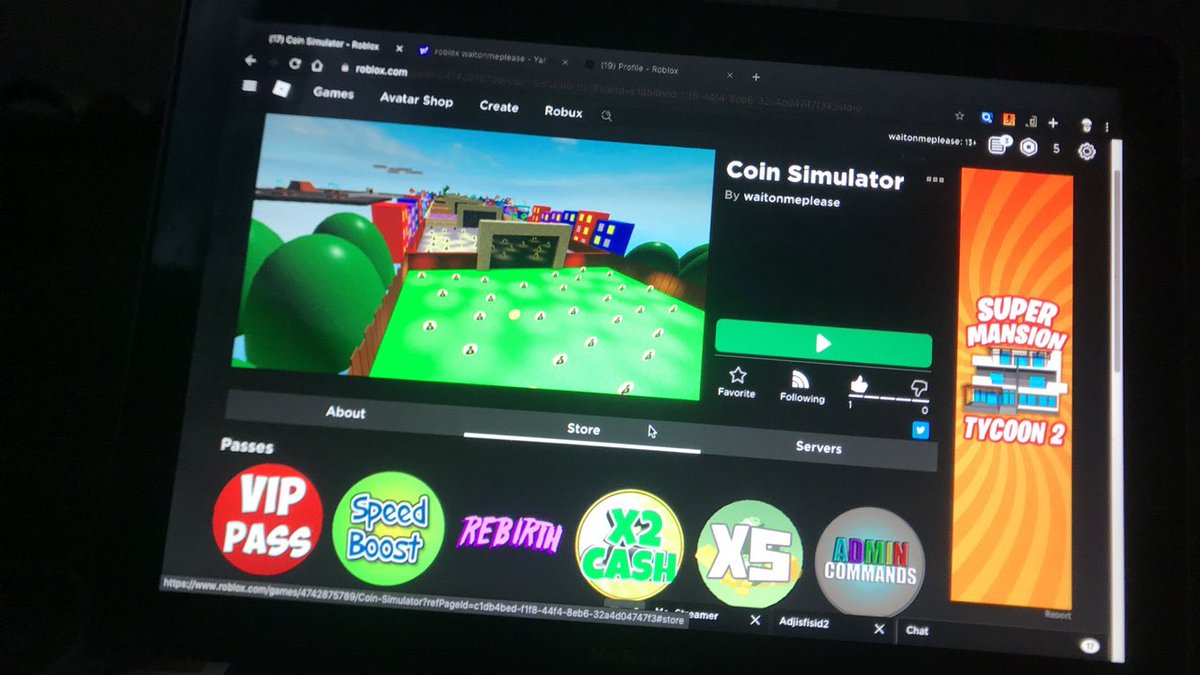 Rvl_Mike's tweet photo. @Roblox @newsrobIox #new simulator #CoinSimulator is now here #send pictures of you playing and receive your very own name tag https://t.co/2yQyDB0j86