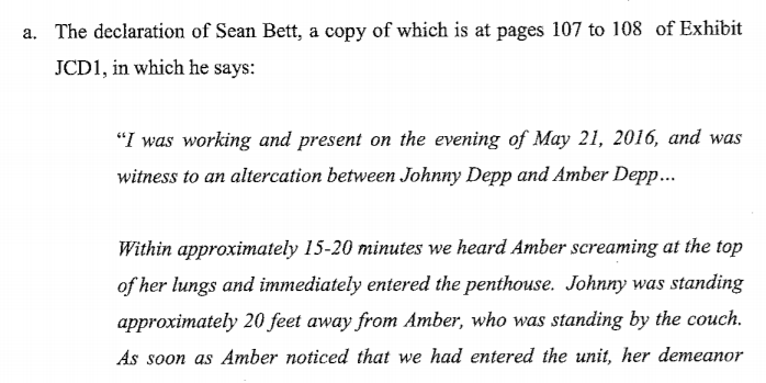 UPDATE: parts of Sean Bett's (bodyguard) witness statement.