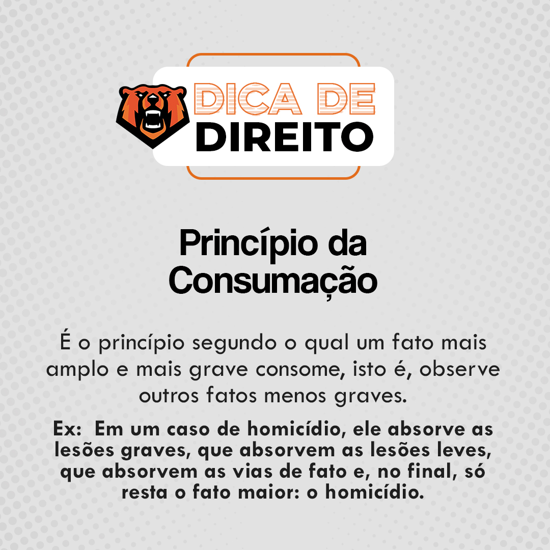 Monster Concursos on X: 👀 Fica ligado, #guerreiro! O princípio da  consunção só poder ser aplicado se houver prova da dependência entre os  crimes pelos quais o réu é acusado. Se isso