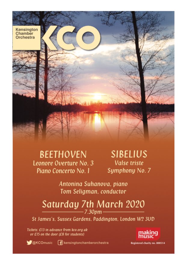 This Saturday, March 7th at 7.30pm at the St James’s Church, #SussexGardens I am performing Beethoven’s First Piano Concerto with the <a href="/KCOmusic/">Kensington Chamber Orchestra</a> and <a href="/tom_seligman/">Tom Seligman</a>! Can’t wait for this and see you there. 🎹😊 #piano #concerto #Beethoven250 #london