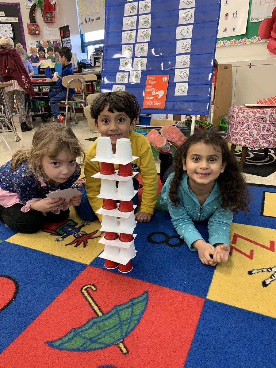 MrsBishopNPSD's tweet photo. Dr. Seuss STEM challenge ❤️🤍❤️🤍❤️ How high can you stack a cat’s hat? #STEM #ReadAcrossAmericaDay #Kindergarten https://t.co/x5wfuzUZVb