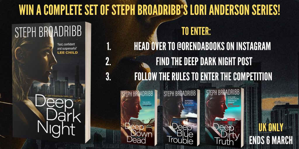 bethsy's tweet photo. That @OrendaBooks has a fab #competition over on Instagram to #win the complete set of Lori Anderson novels.#DeepDownDead to #DeepDarkNight https://t.co/pbyJhuO2Vn