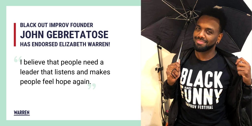persistMN's tweet photo. "I believe that people nee a leader that listens and makes people feel hope again." βΒ @JohnGebretatose, comedian, founder of @blackoutimprov
#MNforWarren
#ChooseWarren
#WarrenWins https://t.co/aUwqGzIHPw