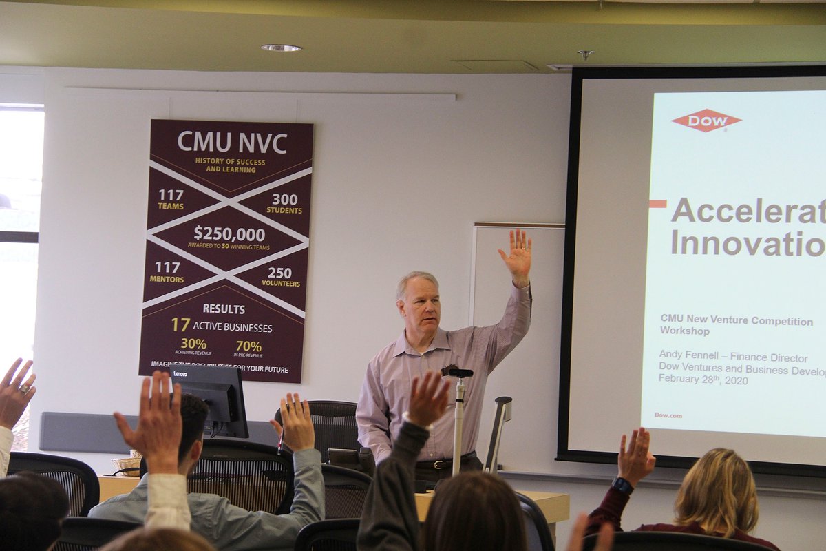 CMUNVC's tweet photo. Thanks to everyone who participated in the Pitch to the Pros Event on Friday! Students had the opportunity to pitch their business ideas in front of investors for feedback in preparation for the New Venture Competition on April 17th. #cmunvc https://t.co/4f8lRnvHdq