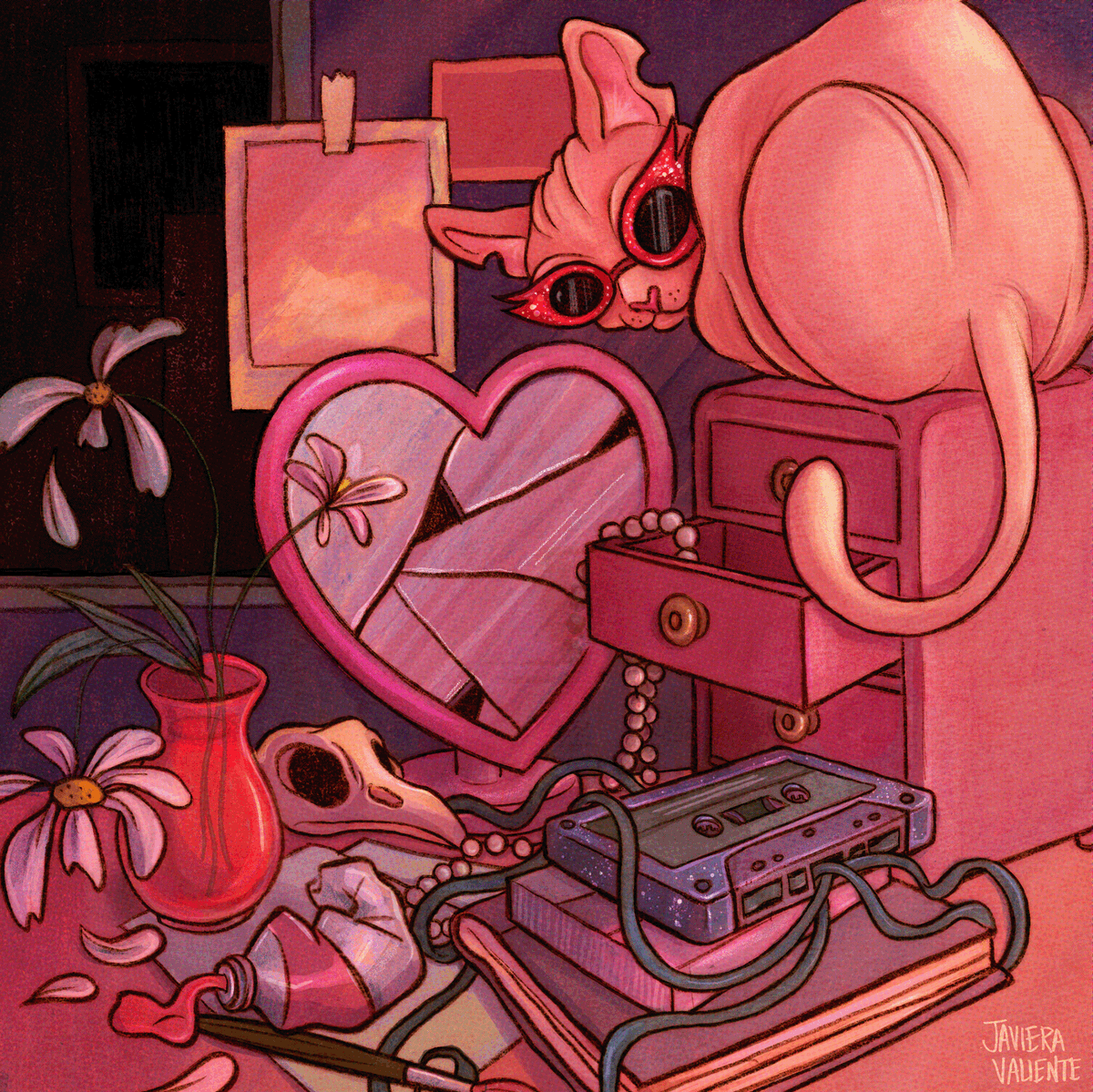javieravaliente's tweet photo. Hey #VisibleWomen! I’m Javi, a freelance illustrator from Chile! I like exploring spooky/pop punk aesthetics with my characters and environments, while mixing traditional and digital mediums 🦇

✨ https://t.co/CqAgKf3tY9
🌨 https://t.co/FmNcWVYgA4
💧valiente.javiera@gmail.com https://t.co/jGLgL4TsoH