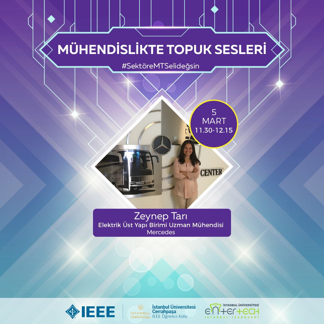 ieeeiuc's tweet photo. 5 Mart Perşembe günü Mühendislikte Topuk Sesleri etkinliğimize katılacak birbirinden değerli konuşmacılarımız sizlerle. Bize katılmayı unutmayın.
https://t.co/0E1WMvNPVn
#SektöreMTSelideğsin
#MTS20 #ieeeturkey #ieee @ieeetrsb @ieeexp @ieeeturkeywie https://t.co/SiJHaRD303