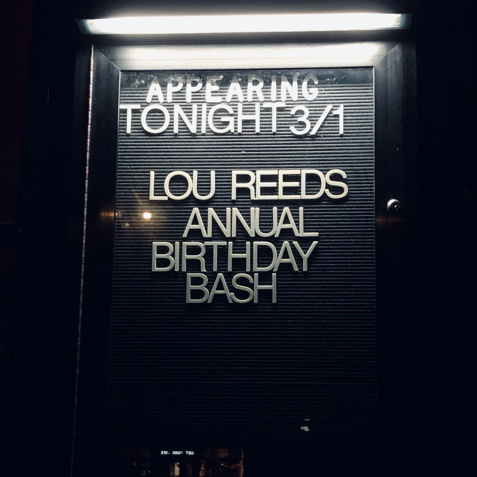 Had a blast rocking last night celebrating the life and music of Lou Reed.  Happy Birthday Lou! 