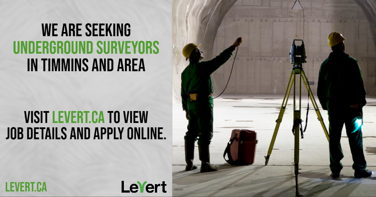 We are seeking underground surveyors.

Apply online at ess.levert.ca/job/JO00001405… or send us your resume at info@levert.ca 

#undergroundsurveyor #Timmins
