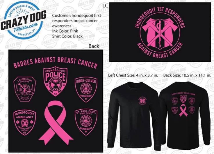 Members of Irondequoit’s Badges Against Breast Cancer presented a check for over $2K to the Breast Cancer Colition of Rochester from the sale of a specially designed tshirt thanks <a href="/IrondequoitPD/">Irondequoit Police</a> @RidgeCulverFD #PointPleasantFD #LaureltonFD <a href="/SeaBreezeFire/">Sea Breeze Fire District</a> #irondequoitAmbulance