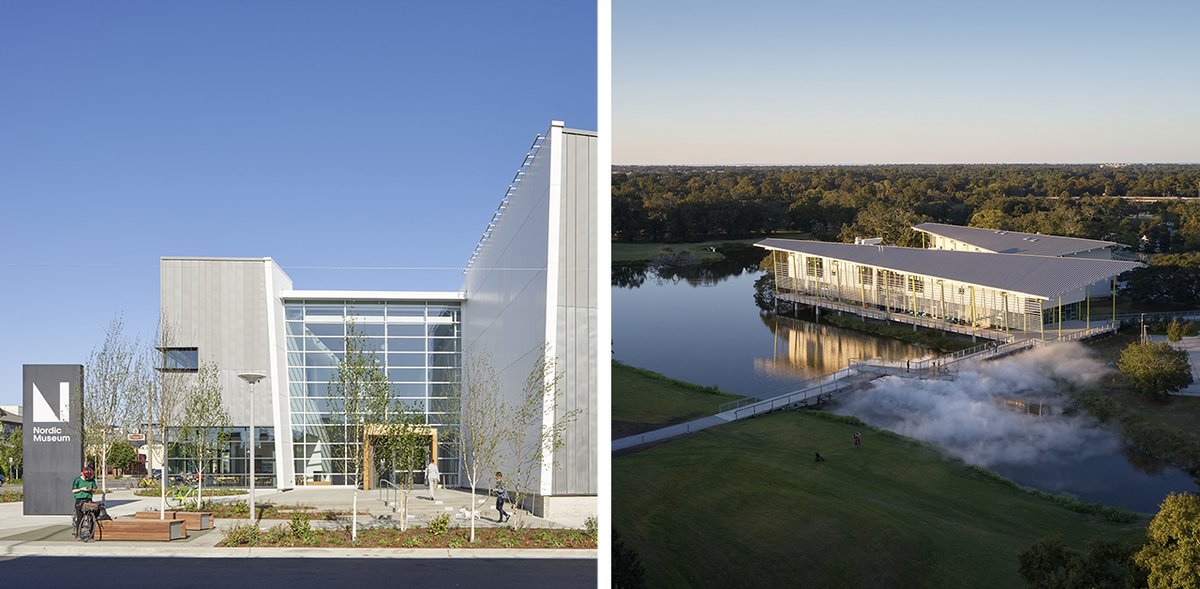 mithun_design's tweet photo. Two Mithun-designed museums are among USA Today’s 10 Best New Museums in the nation! Congratulations, @thenordicmuseum and @LouisianaKids. https://t.co/VnKr0lqzC7 #MithunMuseums https://t.co/r1LtiPavps
