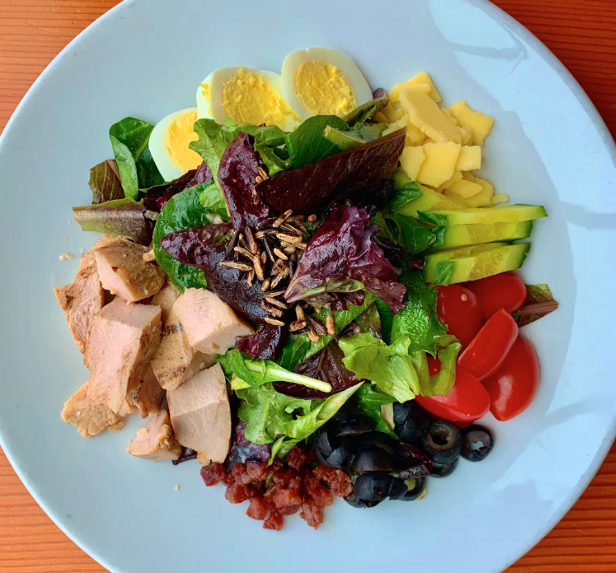 Pop Quiz: what's makes a Chop Salad so amazingly tasty? Everything about it (but especially the candied
andouille sausage)!