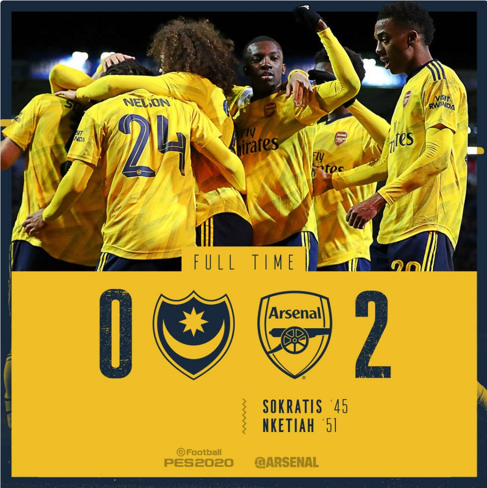 Jago tandang 😁
Portsmouth 0 - 2 ARSENAL
<a href="/SokratisPapa5/">Sokratis Papastathopoulos</a> '45
<a href="/EddieNketiah9/">Eddie Nketiah 📞</a> '51

#EmiratesFACup #COYG🔴