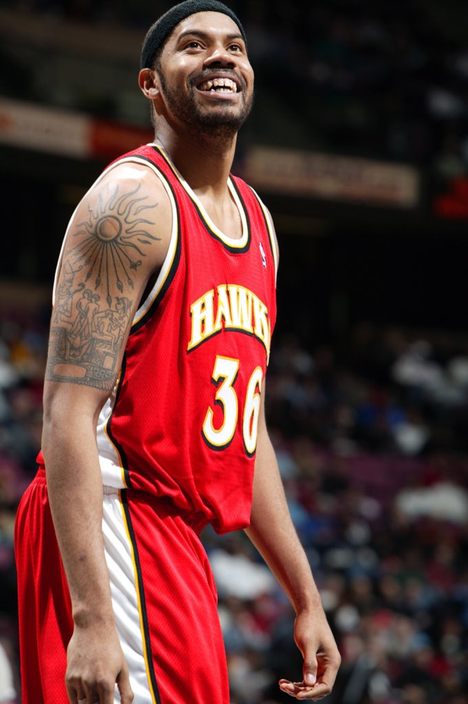 Rasheed Wallace had 20 points, six rebounds & five blocks in his only career game with the Atlanta Hawks (February 18, 2004 at New Jersey).The next day, he was traded to Detroit, where he played in 45 games before winning an  #NBA   title with the Pistons.