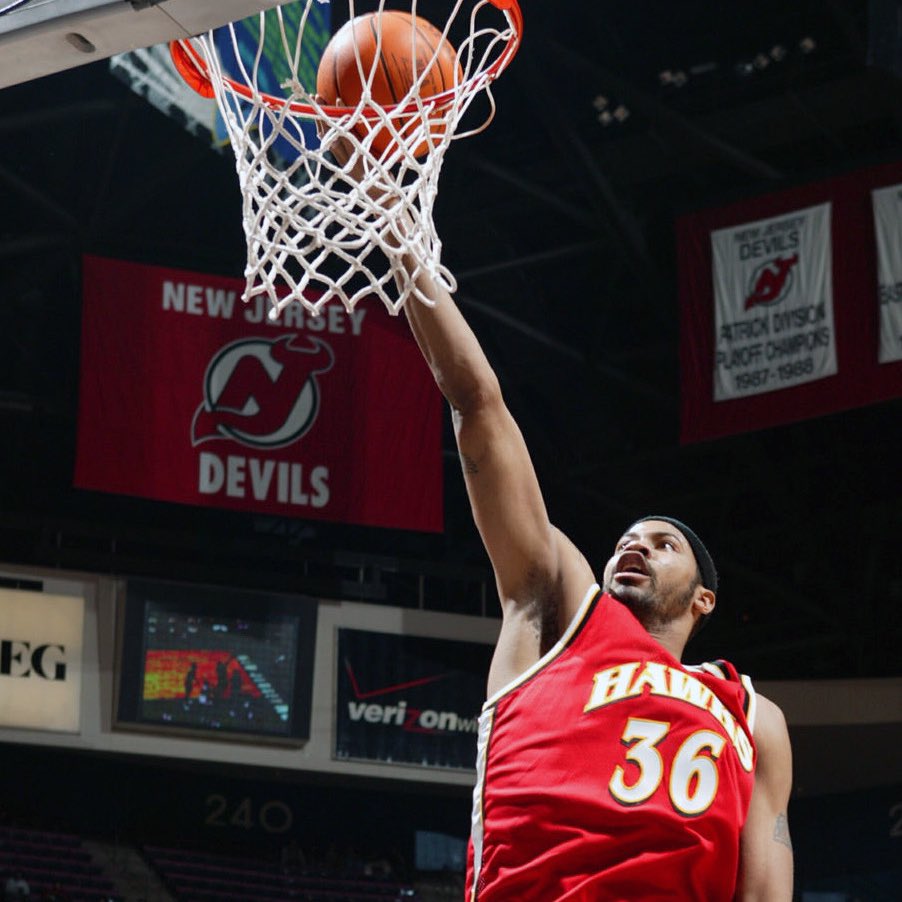 Rasheed Wallace had 20 points, six rebounds & five blocks in his only career game with the Atlanta Hawks (February 18, 2004 at New Jersey).The next day, he was traded to Detroit, where he played in 45 games before winning an  #NBA   title with the Pistons.